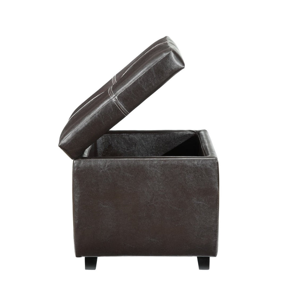 Modway Furniture Treasure Upholstered Vinyl Ottoman - Versatile Espresso Footrest & Storage Solution for Any Space EEI-814-BRN