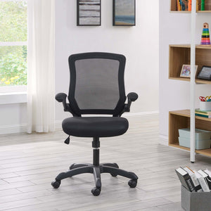 Modway Furniture Veer Mesh Office Chair - Ergonomic, Adjustable, and Breathable Design for Ultimate Work Comfort EEI-825-BLK