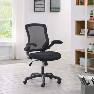 Modway Furniture Veer Mesh Office Chair - Ergonomic, Adjustable, and Breathable Design for Ultimate Work Comfort EEI-825-BLK