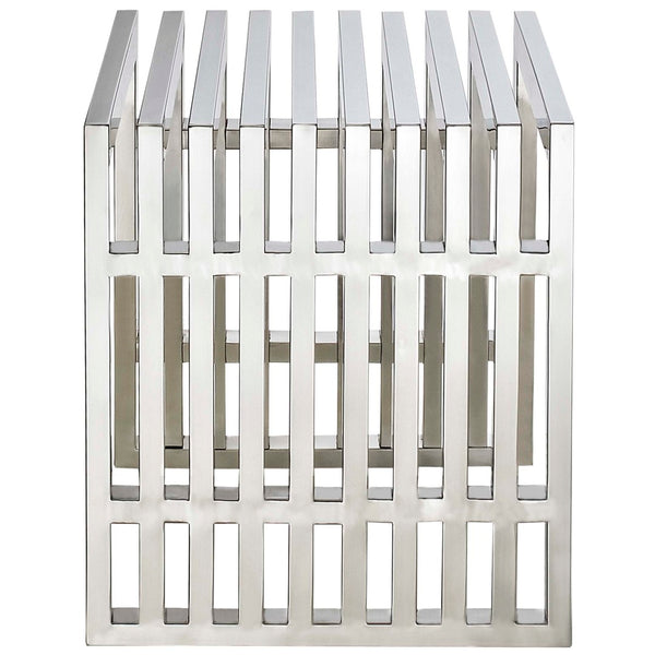 Modway Furniture Gridiron Stainless Steel Benches Set of 2 - Modern, Elegant Seating for Home or Commercial Spaces EEI-868