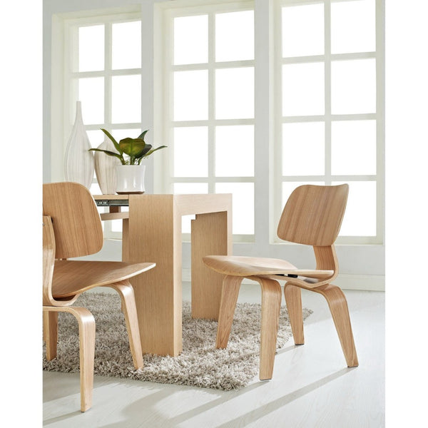 Modway Furniture Fathom Dining Chairs Set of 2 - Natural Wood, Ergonomic Comfort for Modern Dining Spaces EEI-870-NAT