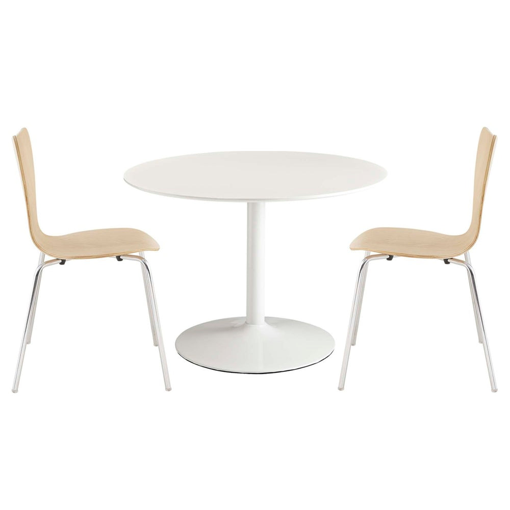 Modway Furniture Revolve 3 Piece Dining Set by Modway - Modern Comfort with Scandinavian Design for Small Spaces White EEI-887