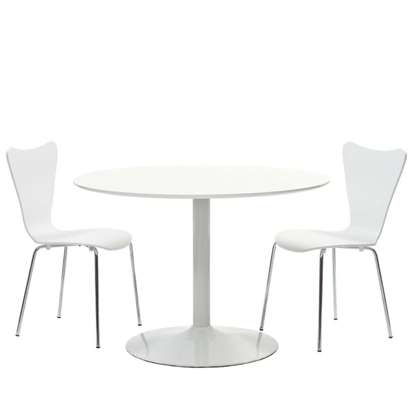 Modway Furniture Revolve 3 Piece Dining Set by Modway - Modern Comfort with Scandinavian Design for Small Spaces White EEI-887