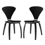Modway Furniture Vortex Dining Chairs Set of 2 Black 17 x 18 x 31.5