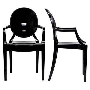 Modway Furniture Casper Dining Armchairs Set of 2 - Contemporary Elegance with Sculptural Design for Stylish Spaces Black EEI-905-BLK