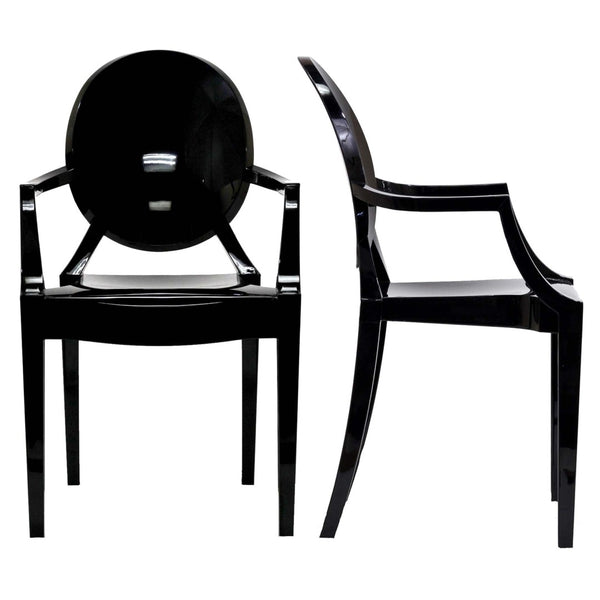 Modway Furniture Casper Dining Armchairs Set of 2 - Contemporary Elegance with Sculptural Design for Stylish Spaces Black EEI-905-BLK