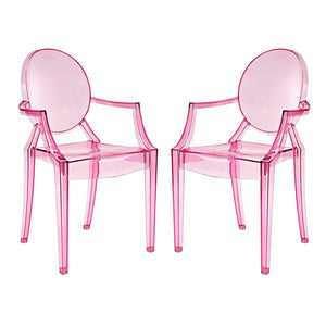 Modway Furniture Casper Dining Armchairs Set of 2 - Contemporary Elegance with Sculptural Design for Stylish Spaces Pink EEI-905-PNK