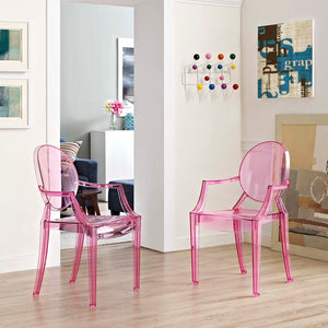 Modway Furniture Casper Dining Armchairs Set of 2 - Contemporary Elegance with Sculptural Design for Stylish Spaces Pink EEI-905-PNK