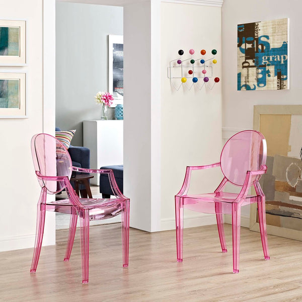 Modway Furniture Casper Dining Armchairs Set of 2 - Contemporary Elegance with Sculptural Design for Stylish Spaces Pink EEI-905-PNK