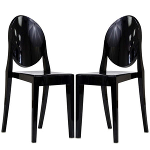 Modway Furniture Casper Dining Chairs Set of 2 – Modern Ergonomic Design for Stylish Seating in Any Space Black EEI-906-BLK