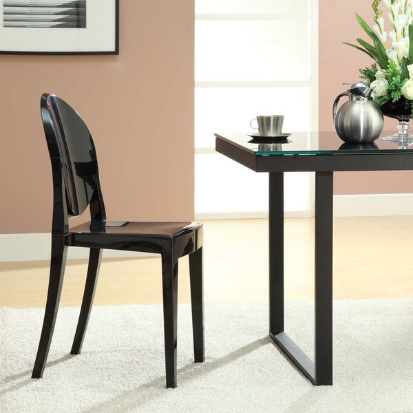 Modway Furniture Casper Dining Chairs Set of 2 – Modern Ergonomic Design for Stylish Seating in Any Space Black EEI-906-BLK