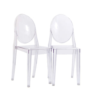 Modway Furniture Casper Dining Chairs Set of 2 – Modern Ergonomic Design for Stylish Seating in Any Space Clear EEI-906-CLR
