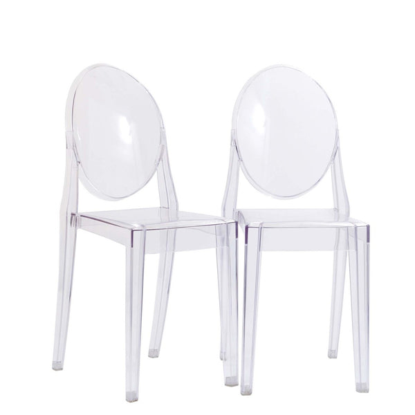 Modway Furniture Casper Dining Chairs Set of 2 – Modern Ergonomic Design for Stylish Seating in Any Space Clear EEI-906-CLR