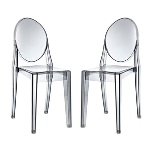 Modway Furniture Casper Dining Chairs Set of 2 – Modern Ergonomic Design for Stylish Seating in Any Space Smoke EEI-906-SMK