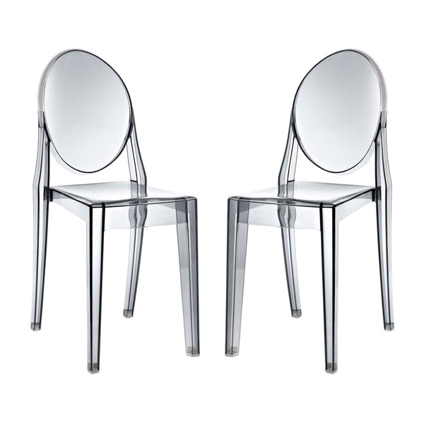 Modway Furniture Casper Dining Chairs Set of 2 – Modern Ergonomic Design for Stylish Seating in Any Space Smoke EEI-906-SMK