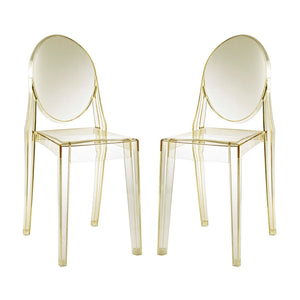 Modway Furniture Casper Dining Chairs Set of 2 – Modern Ergonomic Design for Stylish Seating in Any Space Yellow EEI-906-YLW