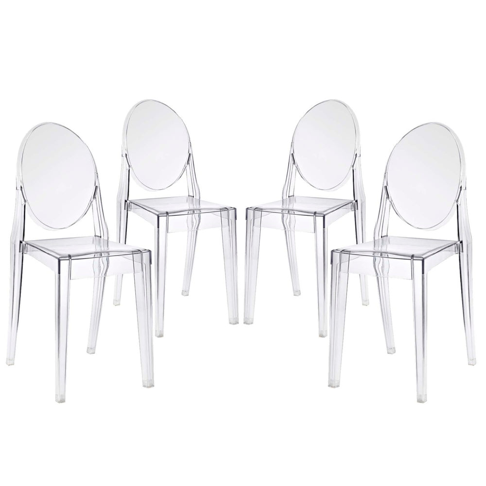 Modway Furniture Casper Dining Chairs Set of 4 – Sculptural Modern Design for Comfort & Versatile Indoor/Outdoor Use EEI-908-CLR