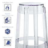 Casper Bar Stool Backless Set of 2 Clear EEI-909-CLR