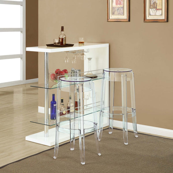 Modway Furniture Casper Clear Acrylic Bar Stool Set of 2 - Modern Backless Design for Kitchens & Home Bars EEI-909-CLR