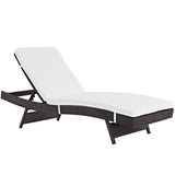 Peer Outdoor Patio Chaise White, Espresso White EEI-961-EXP-WHI