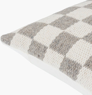 Surya Preethi Modern Accent Pillow - Luxurious Wool & Cotton, Handmade In India, 18"X18" Sophisticated Design Ivory Wool,Cotton,Cotton Eet001-2020d