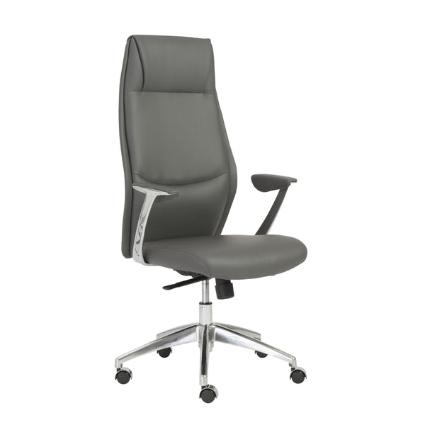 Crosby High Back Leatherette Executive Chair with Aluminum Arms and Gas Lift