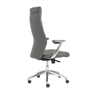 Crosby High Back Leatherette Executive Chair with Aluminum Arms and Gas Lift