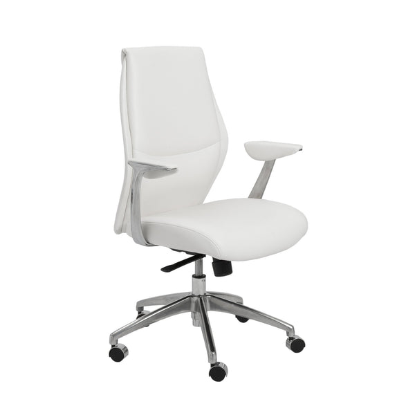 Crosby Leatherette Low Back Task Chair with Aluminum Arms and Adjustable Gas Lift