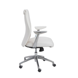 Crosby Leatherette Low Back Task Chair with Aluminum Arms and Adjustable Gas Lift