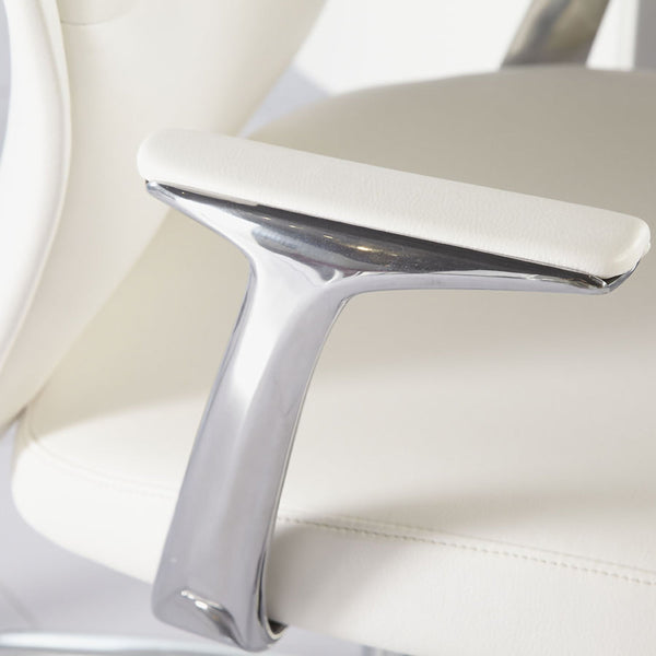 Crosby Leatherette Low Back Task Chair with Aluminum Arms and Adjustable Gas Lift