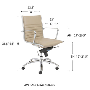 Dirk Low Back Bungee Office Chair with Polished Chrome Base for Modern Workspace Comfort