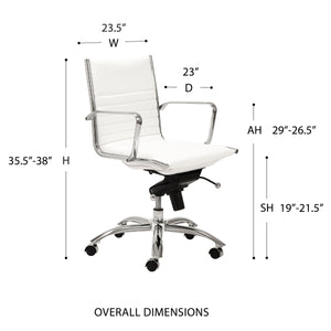 Dirk Low Back Bungee Office Chair with Polished Chrome Base for Modern Workspace Comfort