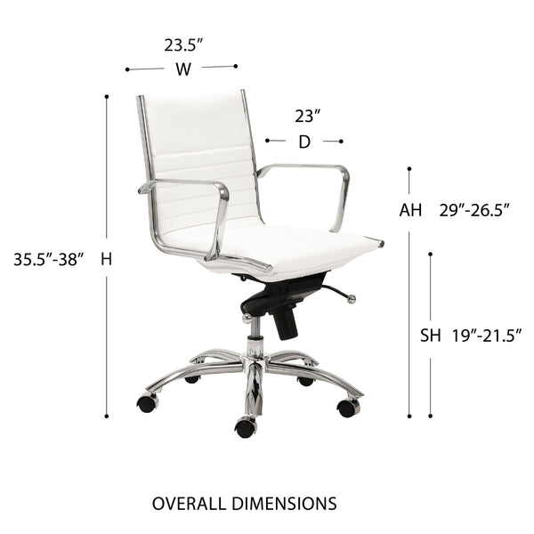 Dirk Low Back Bungee Office Chair with Polished Chrome Base for Modern Workspace Comfort