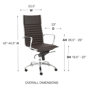 Dirk Ergonomic High Back Office Chair with Bungee Seat and Chrome Base for Modern Workspace