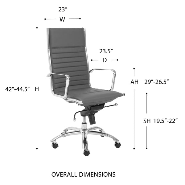 Dirk Ergonomic High Back Office Chair with Bungee Seat and Chrome Base for Modern Workspace