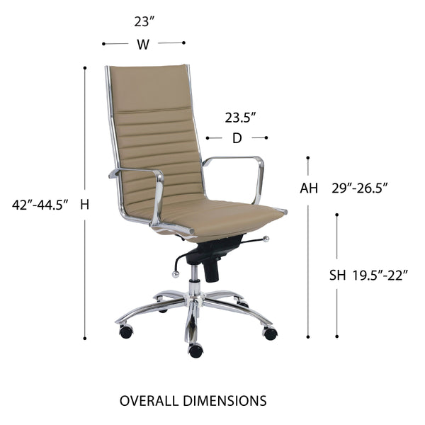 Dirk Ergonomic High Back Office Chair with Bungee Seat and Chrome Base for Modern Workspace