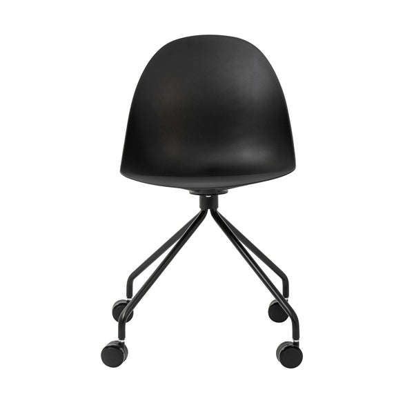 EE Test Vendor Tayte Polypropylene Office Chair with Powder Coated Steel Base for Home or Work EETEST-01134BLK