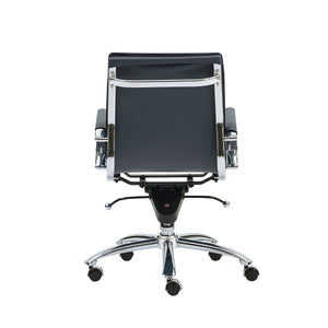 Gunar Pro Low Back Office Chair with Tilt Mechanism and Chrome Rolling Base for Home Workspace