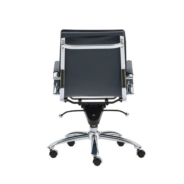 Gunar Pro Low Back Office Chair with Tilt Mechanism and Chrome Rolling Base for Home Workspace