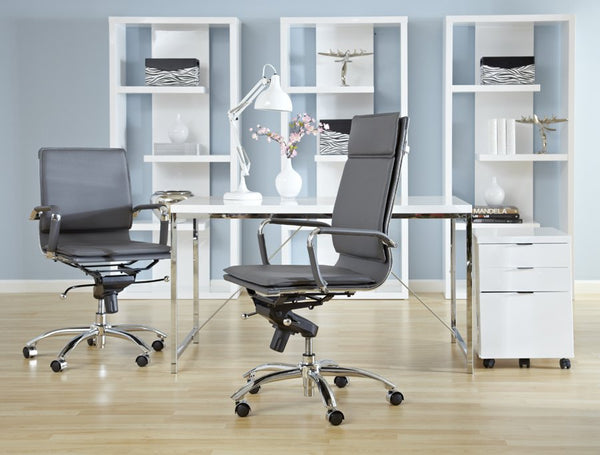 Gunar Pro Low Back Office Chair with Tilt Mechanism and Chrome Rolling Base for Home Workspace