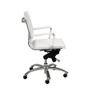 Gunar Pro Low Back Office Chair with Tilt Mechanism and Chrome Rolling Base for Home Workspace