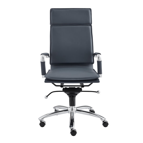 Gunar Pro High Back Executive Office Chair with Tilt Mechanism and Polished Steel Base