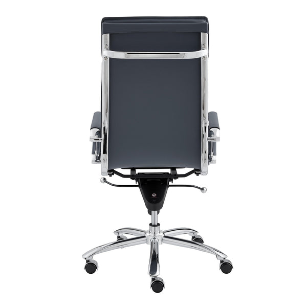 Gunar Pro High Back Executive Office Chair with Tilt Mechanism and Polished Steel Base