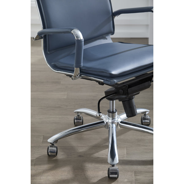 Gunar Pro High Back Executive Office Chair with Tilt Mechanism and Polished Steel Base