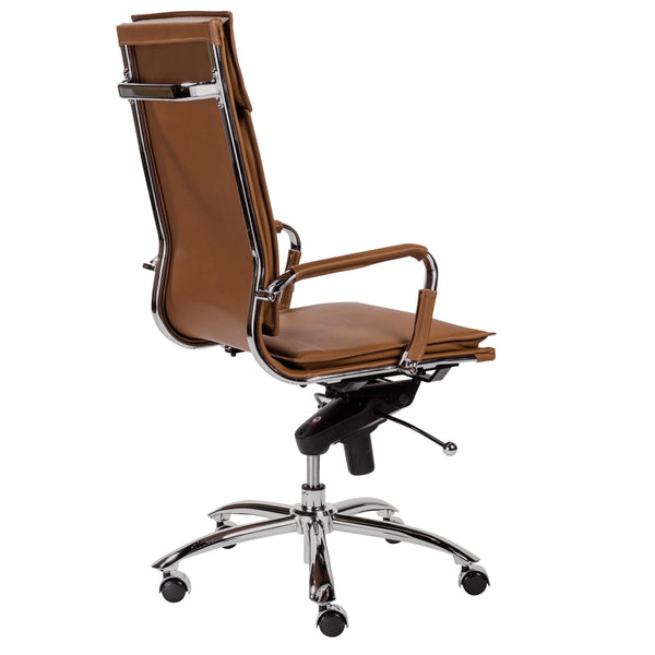 Gunar Pro High Back Executive Office Chair with Tilt Mechanism and Polished Steel Base