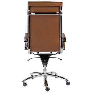 Gunar Pro High Back Executive Office Chair with Tilt Mechanism and Polished Steel Base
