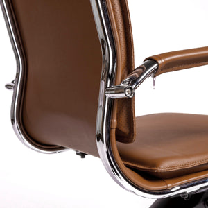 Gunar Pro High Back Executive Office Chair with Tilt Mechanism and Polished Steel Base