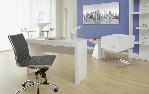 Dirk Armless Low Back Office Chair with Bungee Seat and Polished Base for Modern Workspace