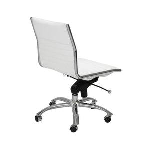 Dirk Armless Low Back Office Chair with Bungee Seat and Polished Base for Modern Workspace