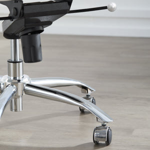 Dirk Armless Low Back Office Chair with Bungee Seat and Polished Base for Modern Workspace